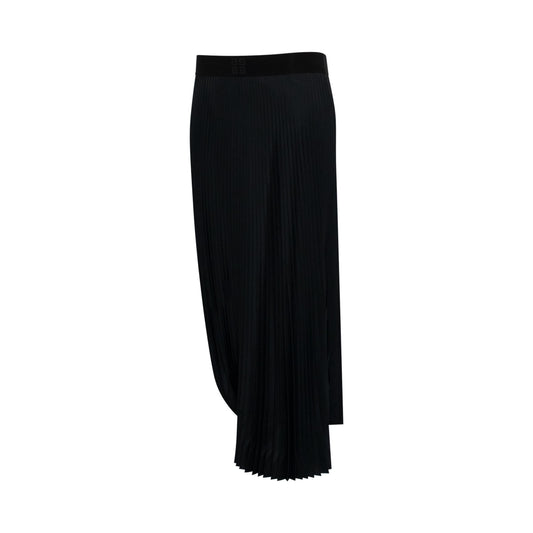 Pleated Twisted Skirt in Black