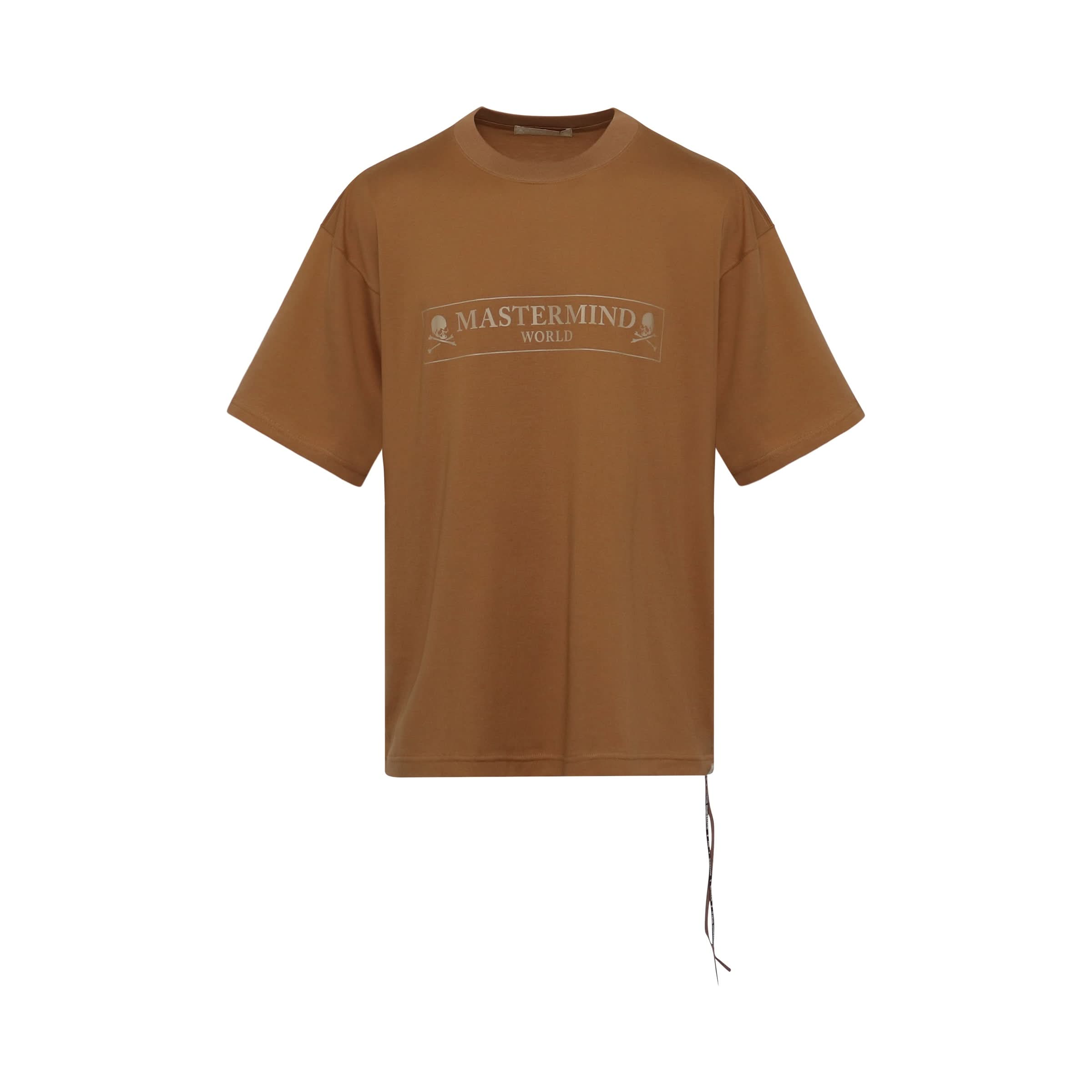 Boxed Logo Boxy Fit T-Shirt in Camel