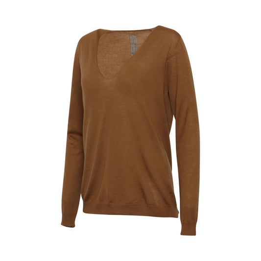 V-Neck Knit Sweater in Honey