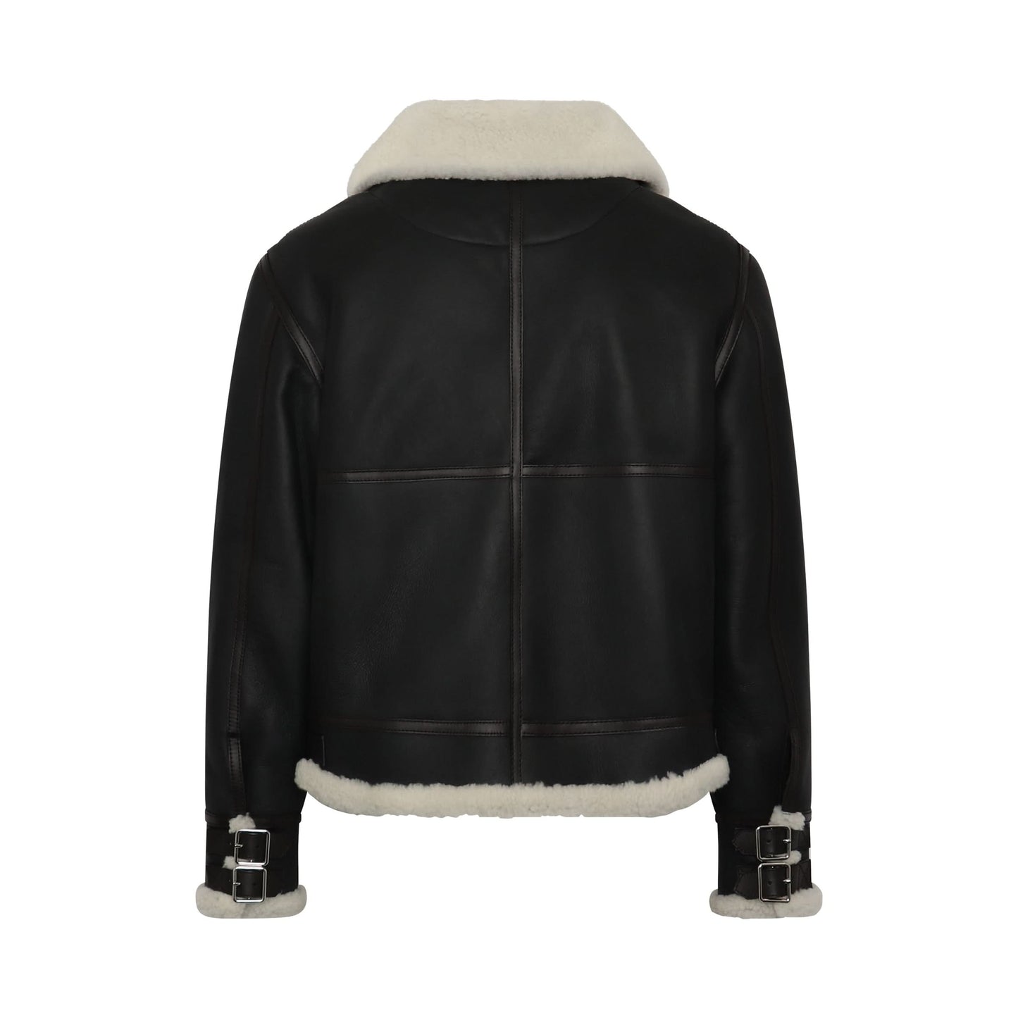 Shearling Aviator Jacket in Black