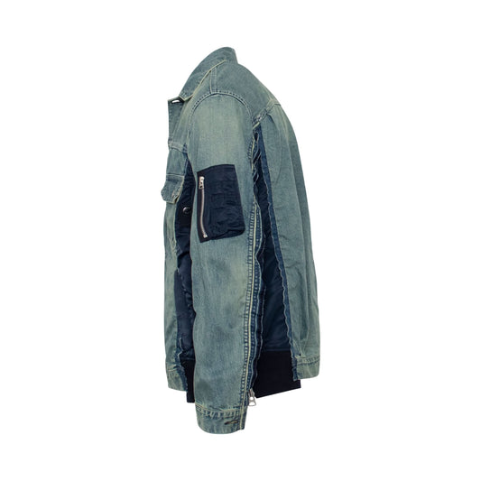 MA-1 Denim Jacket in Light Blue