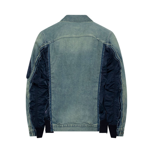 MA-1 Denim Jacket in Light Blue