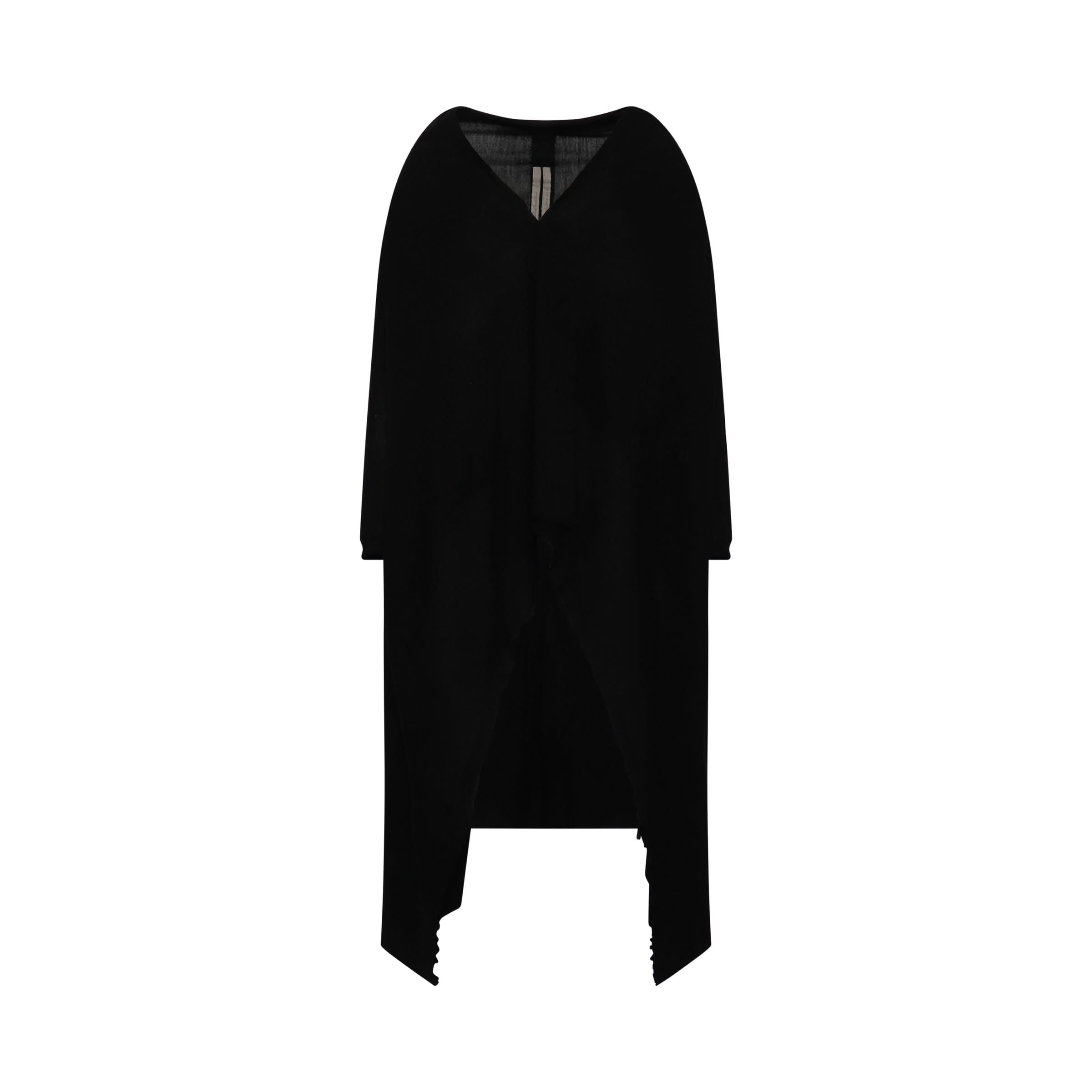 Long Wrap Knit Cardigan in Black