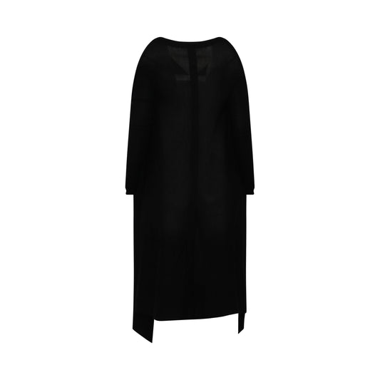 Long Wrap Knit Cardigan in Black