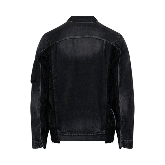 MA-1 Denim Jacket in Black