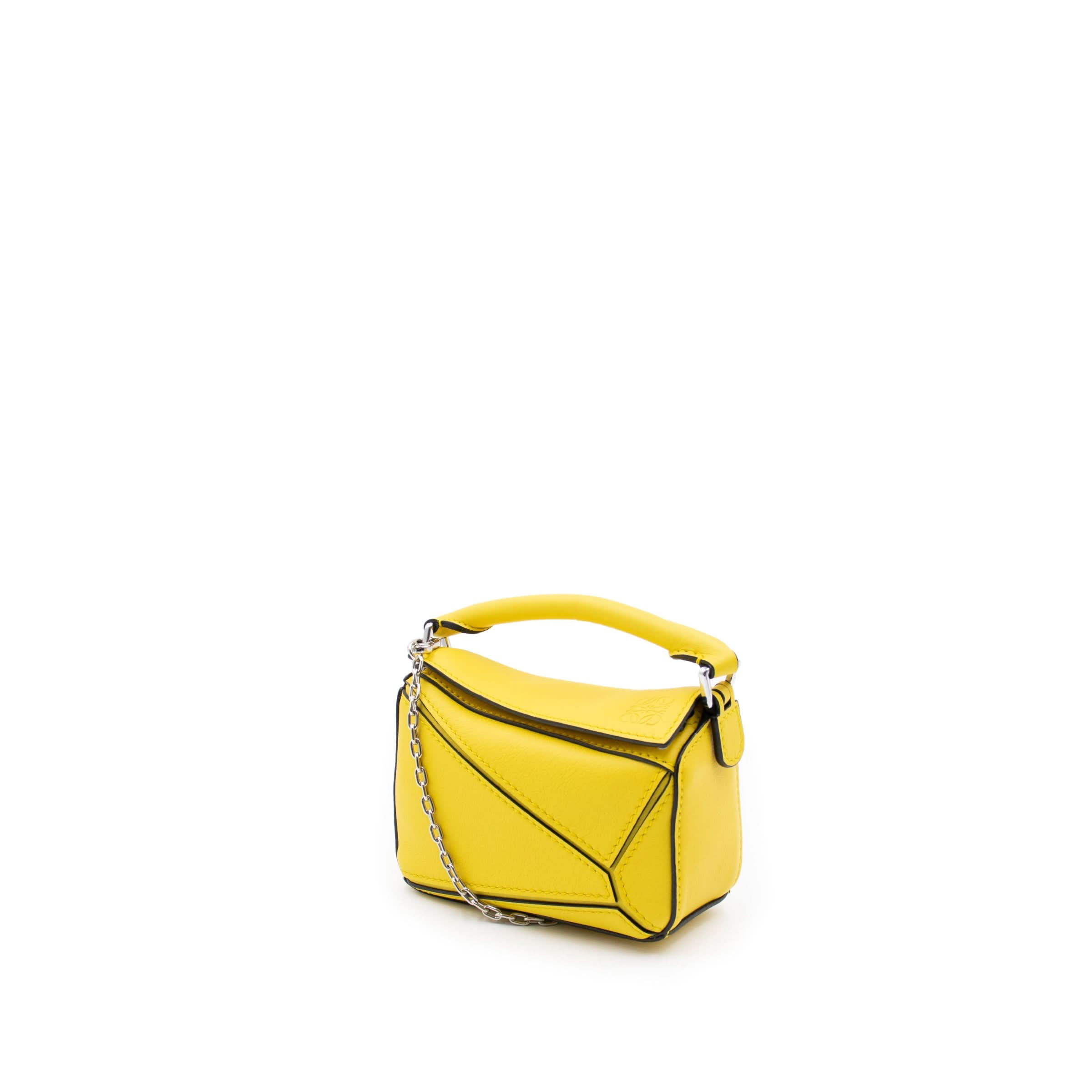 Nano Puzzle Bag in Classic Calfskin in Yellow