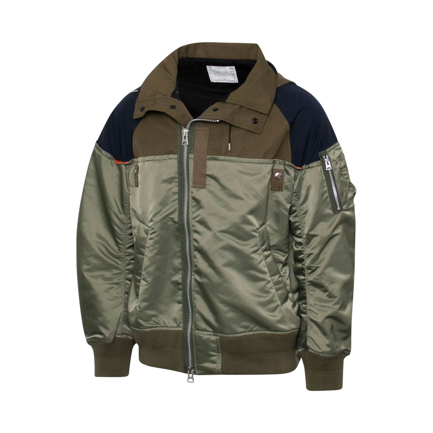 Nylon Twill Bomber Jacket in Khaki