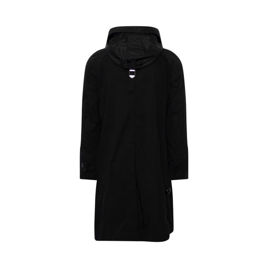 Cotton Nylon Oxford Coat in Black