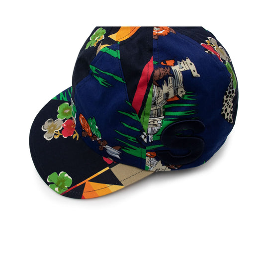 Archive Print Mix Cap in Navy