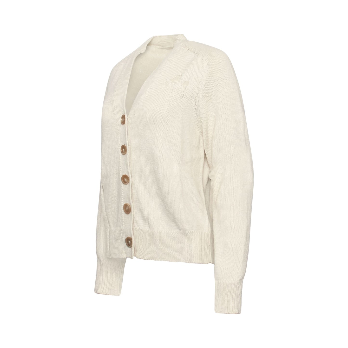 Decortique Distressed Cardigan in Stone