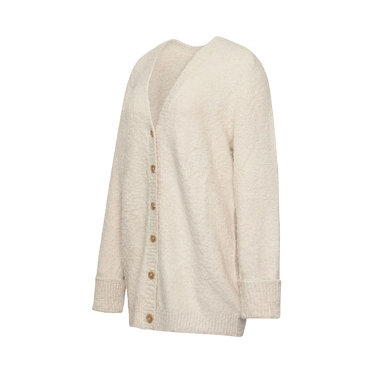 Brushed Finish Cardigan in Milk