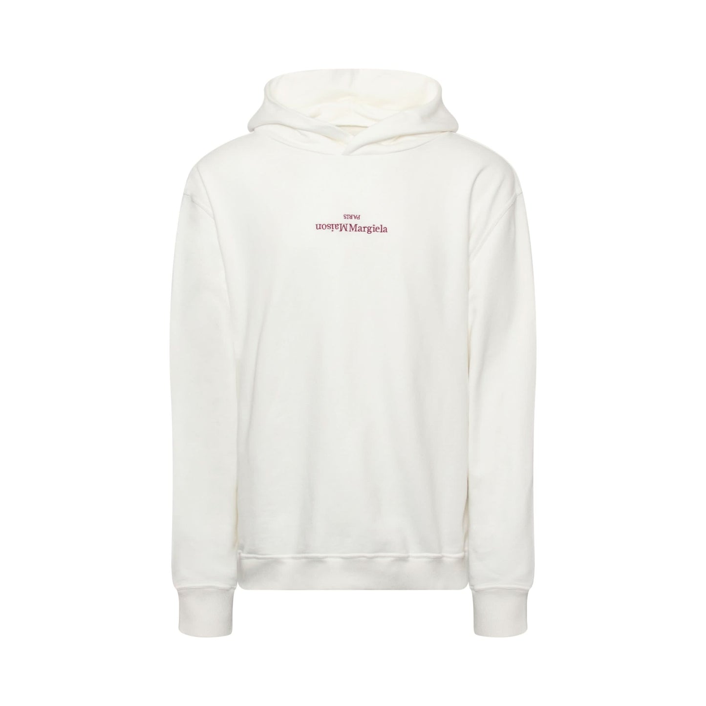 Embroidered Logo Hoodie in White