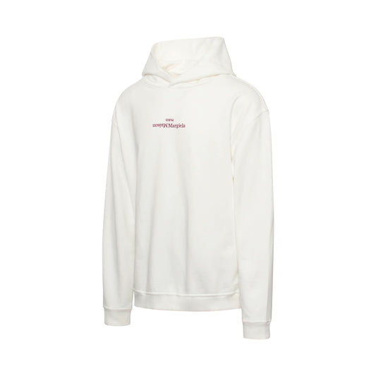 Embroidered Logo Hoodie in White