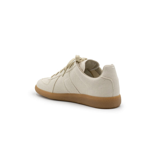 Replica Cut Out Sneakers in White Sand