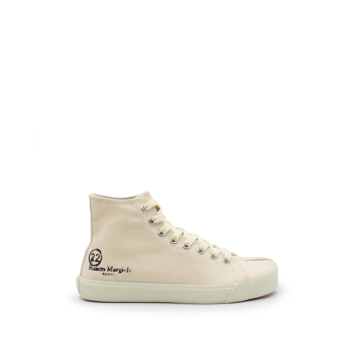 Tabi Toe High Sneaker in White Sand