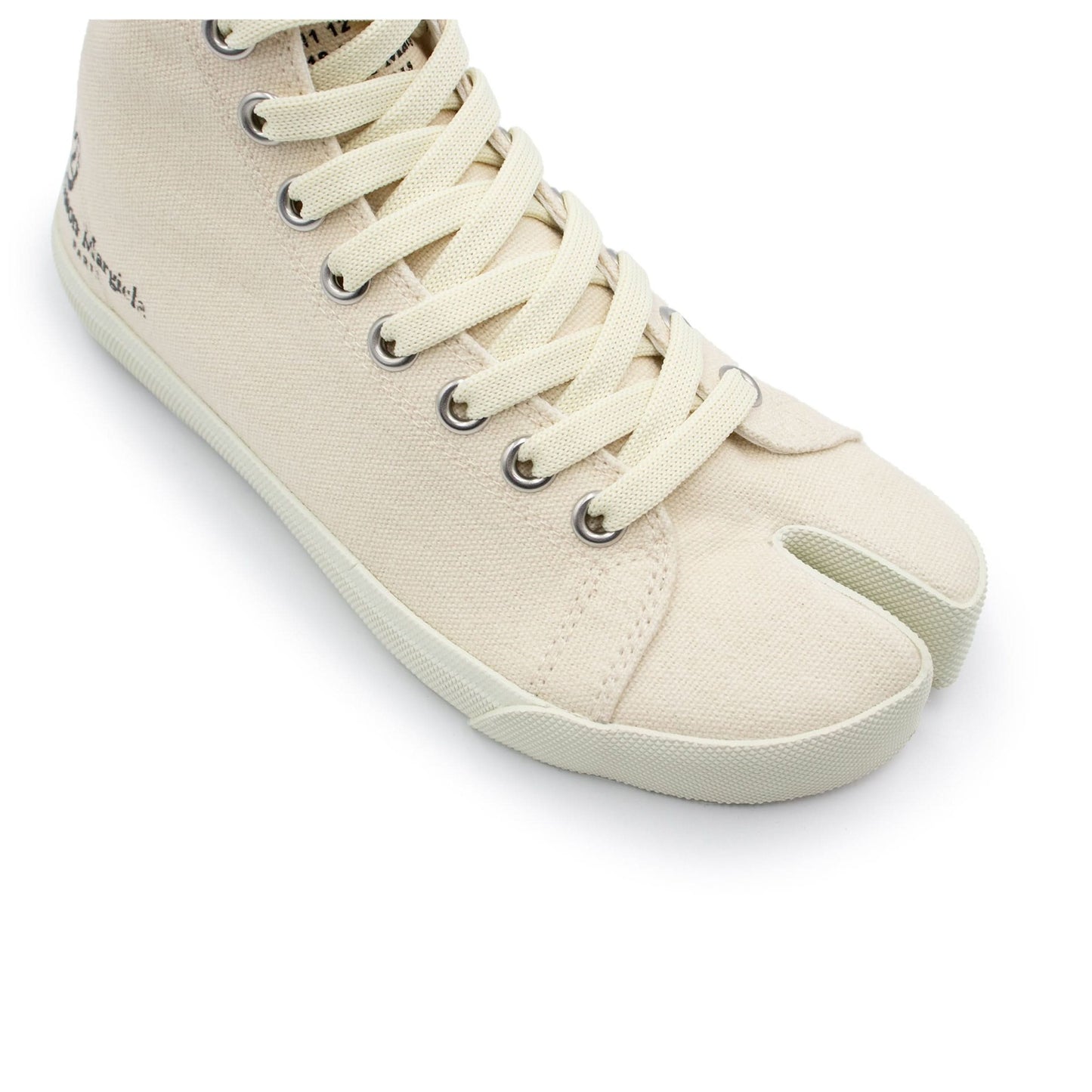 Tabi Toe High Sneaker in White Sand