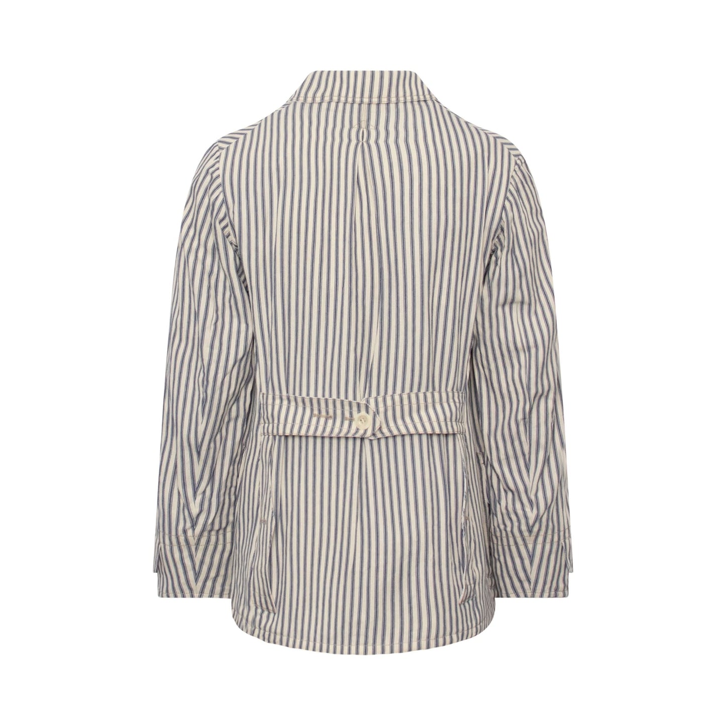 Pinstripe Shirt Jacket in Navy