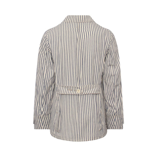 Pinstripe Shirt Jacket in Navy