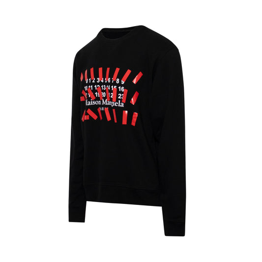 Number Print Logo Sweatshirt in Black