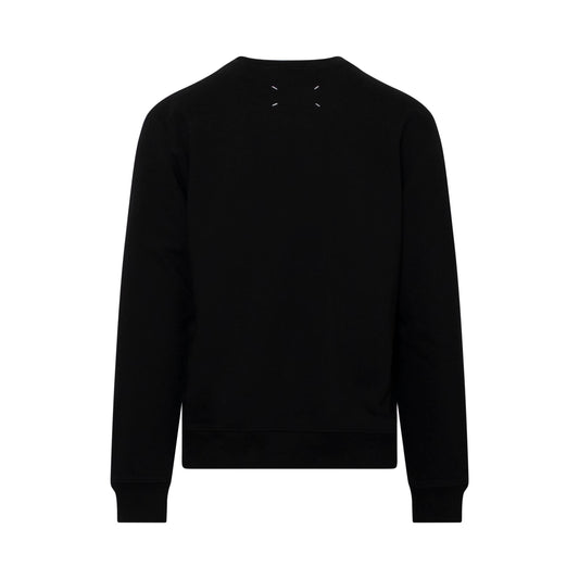 Number Print Logo Sweatshirt in Black