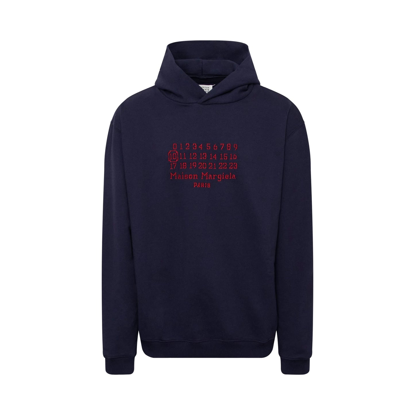 Embroidered Logo Hoodie in Indigo