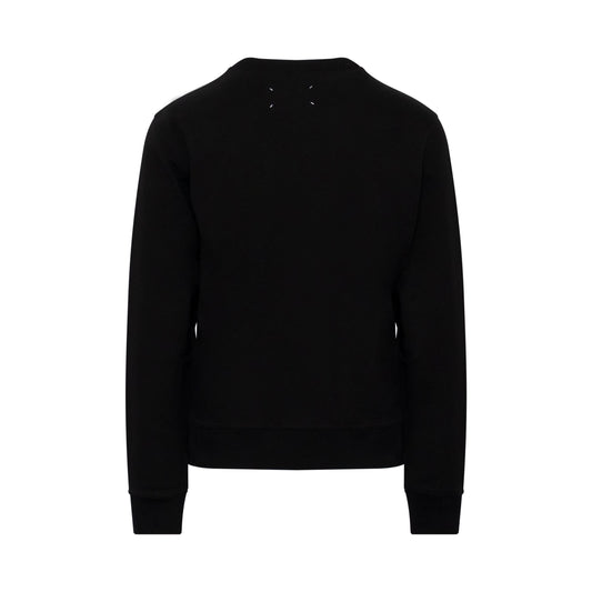 Flip Embroidered Logo Sweatshirt in Black