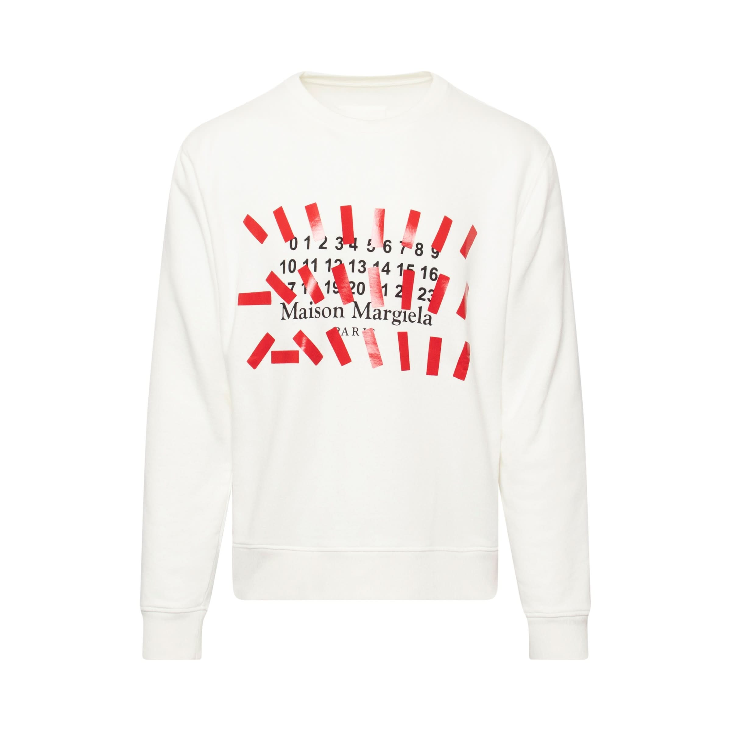 Number Print Logo Sweatshirt in White