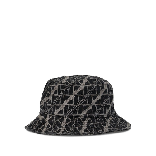 Allover Denim Bucket Hat in Black