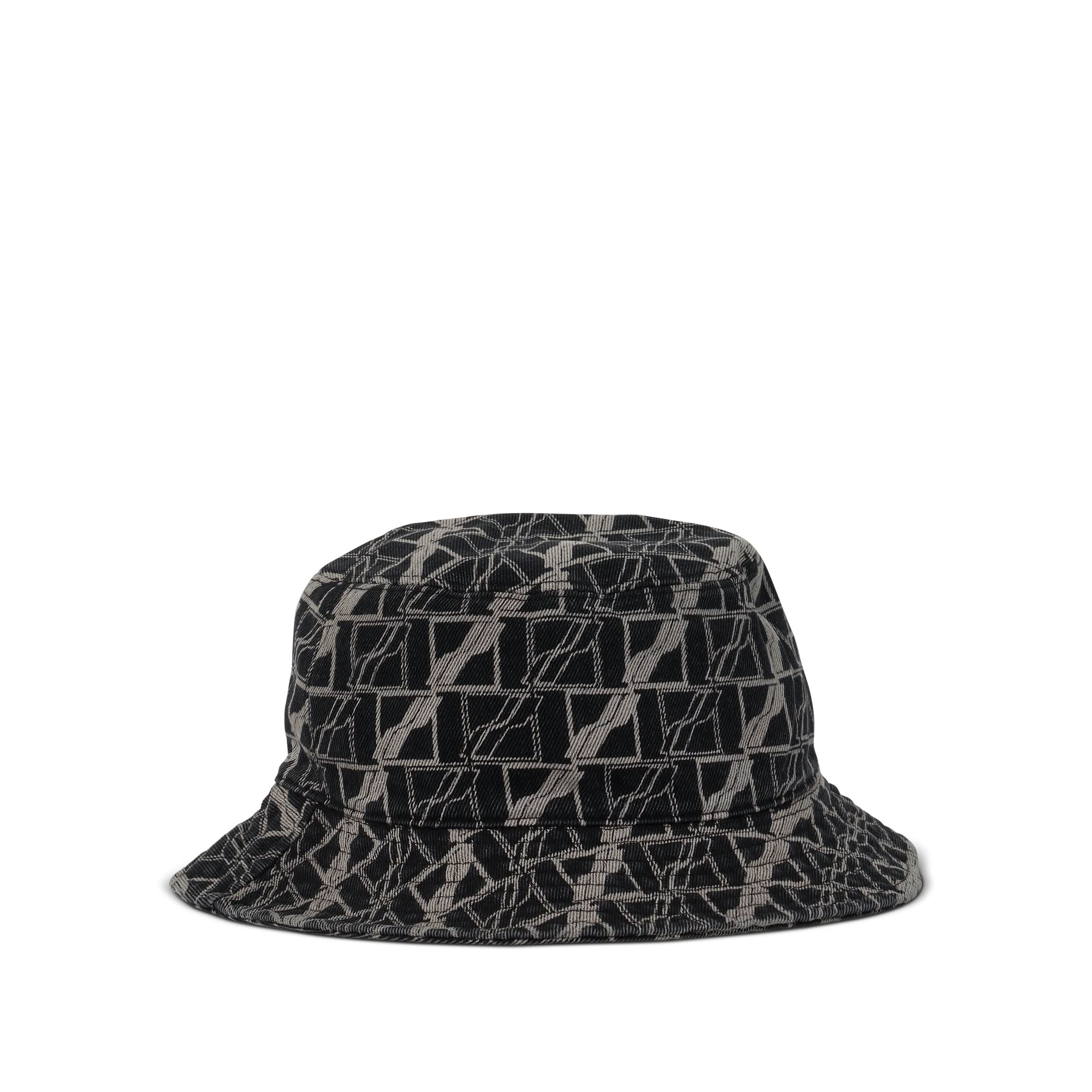 Allover Denim Bucket Hat in Black