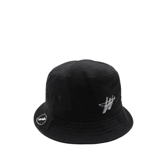 Logo Stamp Bucket Hat in Black