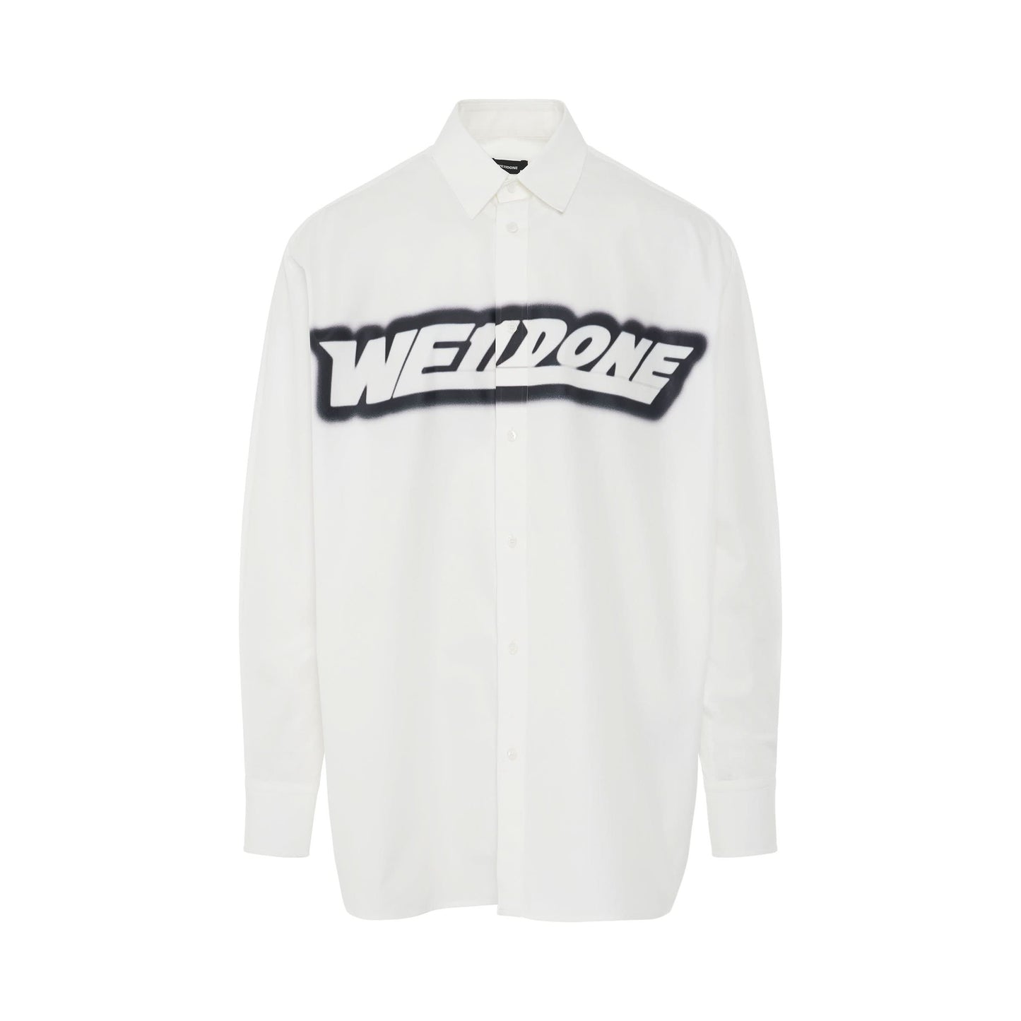 Oversized Logo Print Shirt in White