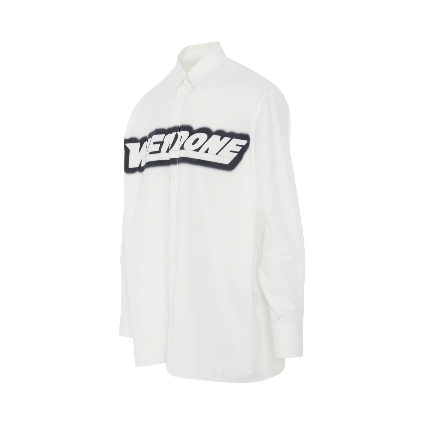 Oversized Logo Print Shirt in White