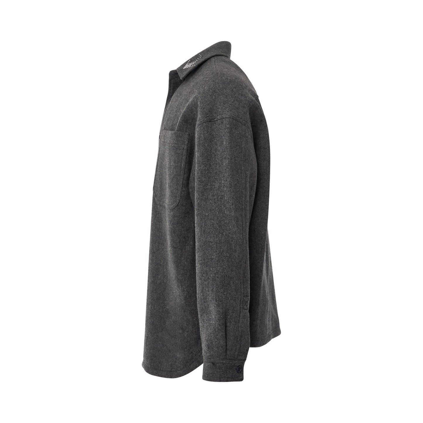 Oversized Wool Shirt in Grey