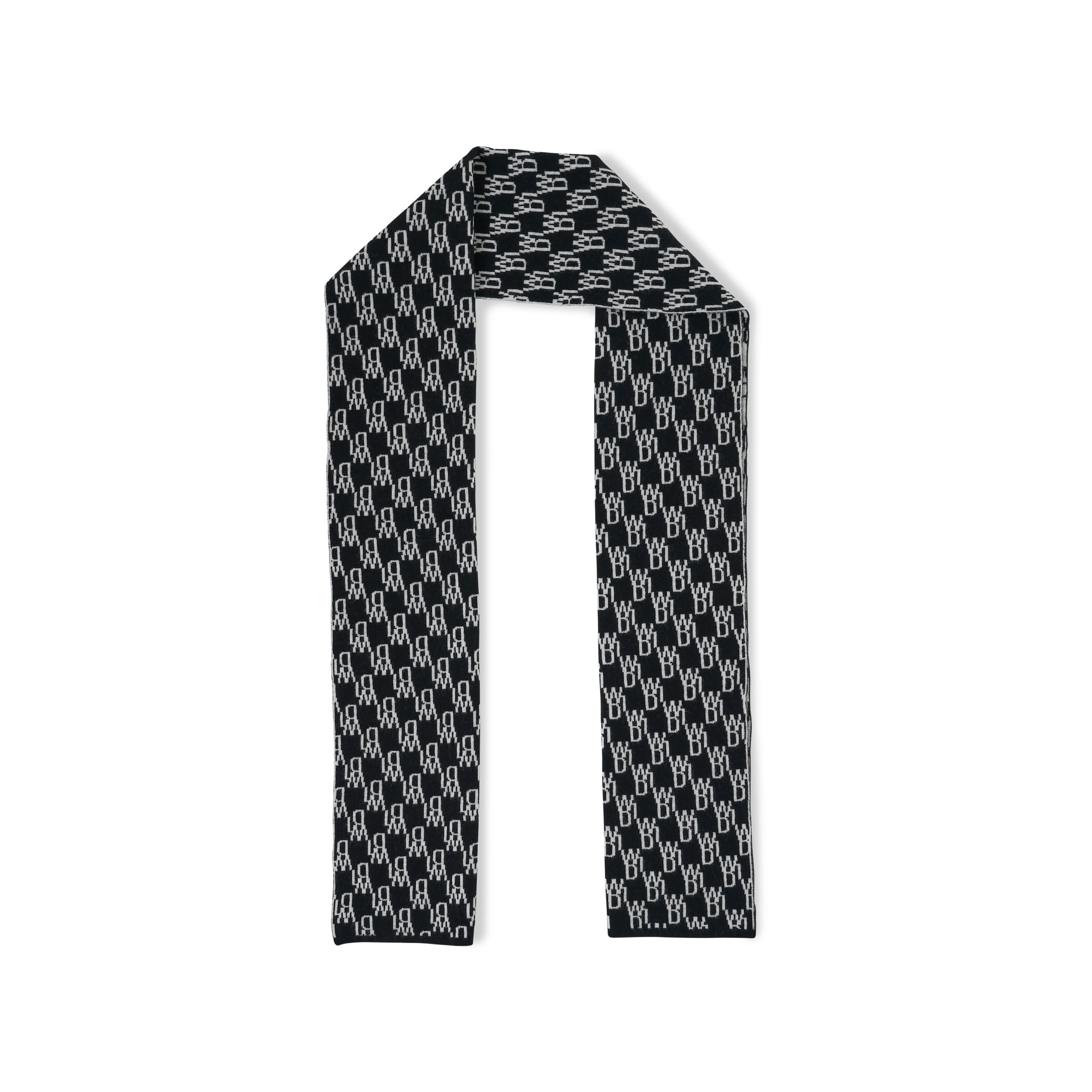 Logo Jacquard Scarf in Black