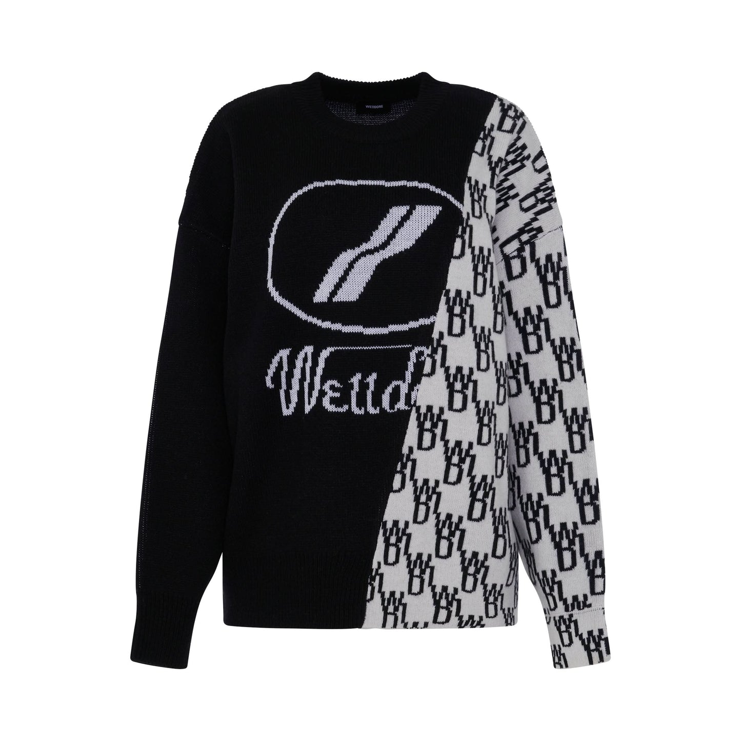 Graphic Mix Logo Knit Sweater in Black