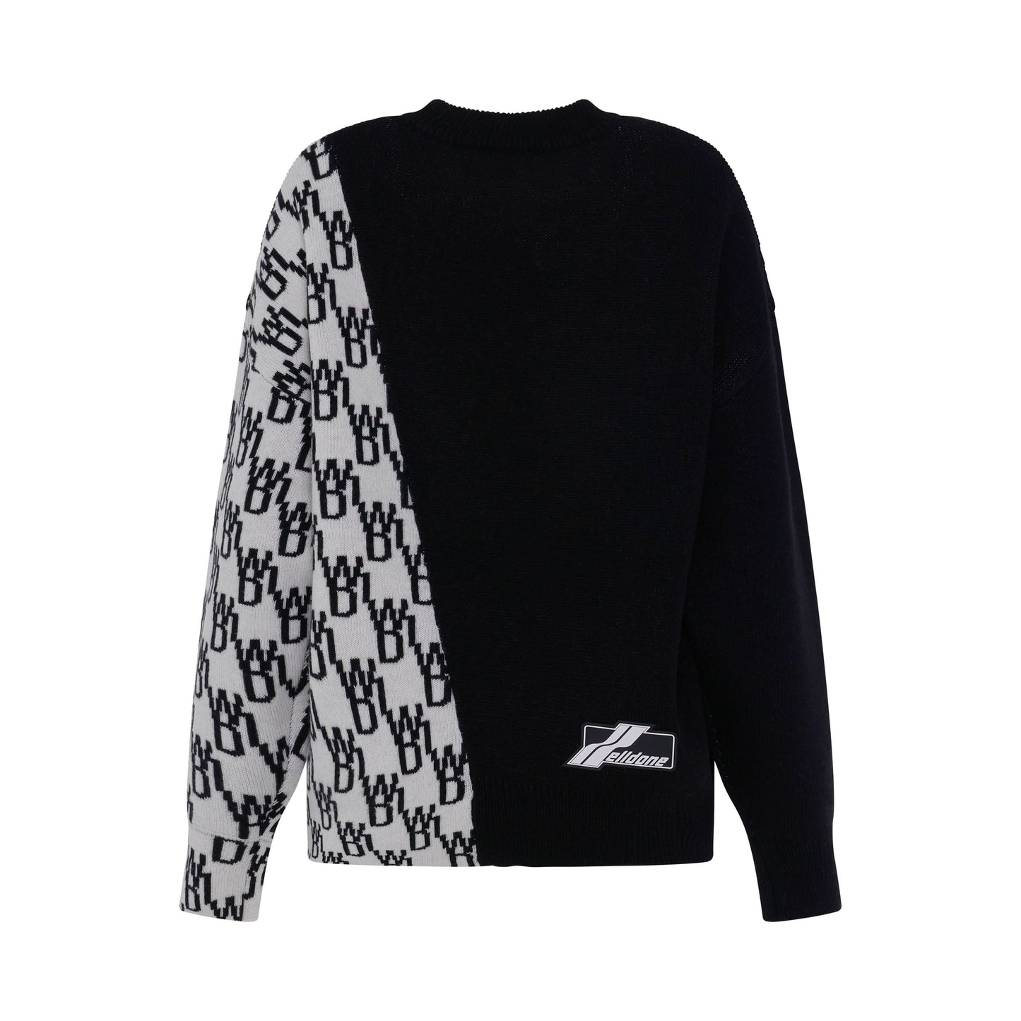 Graphic Mix Logo Knit Sweater in Black