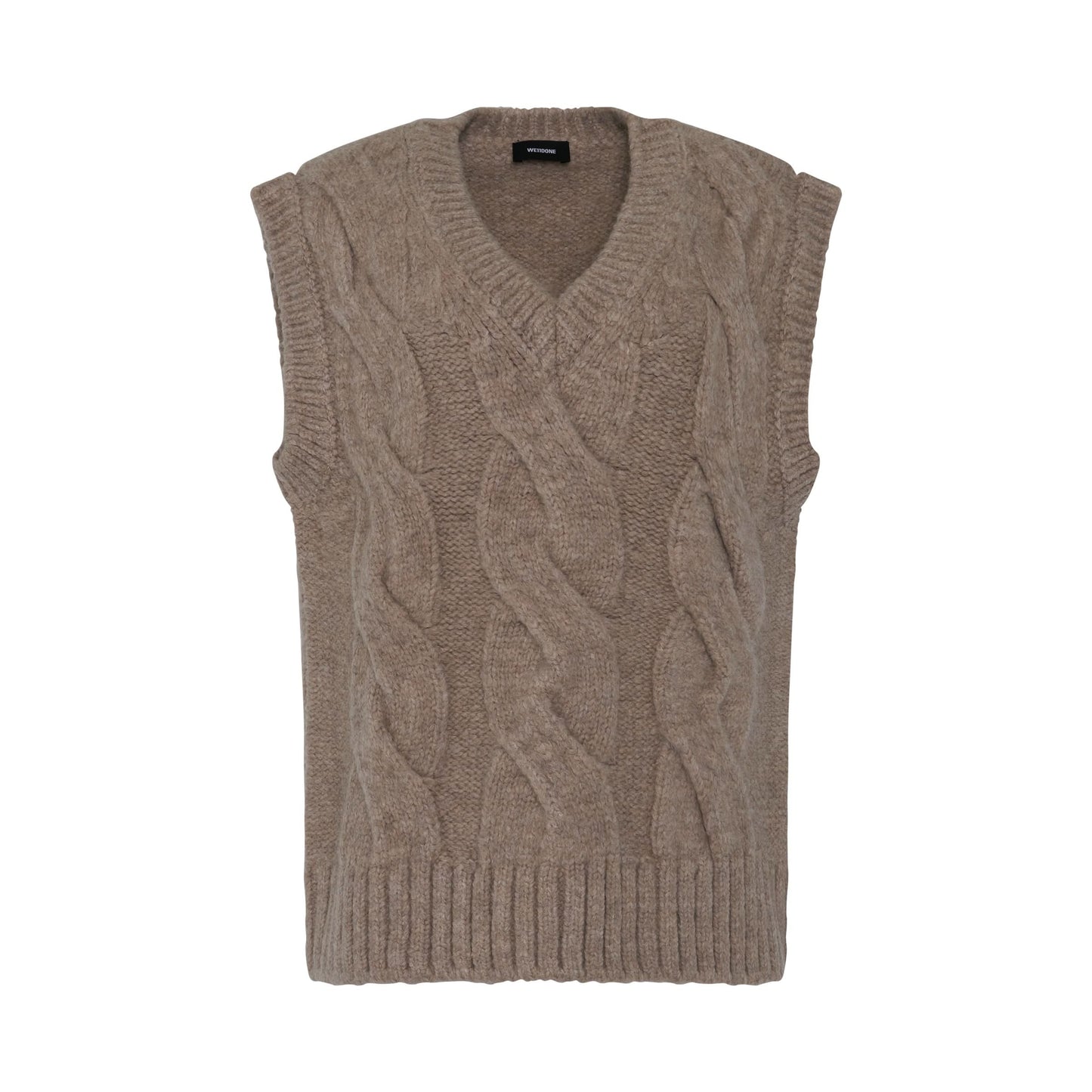 Cable Knit Vest in Beige