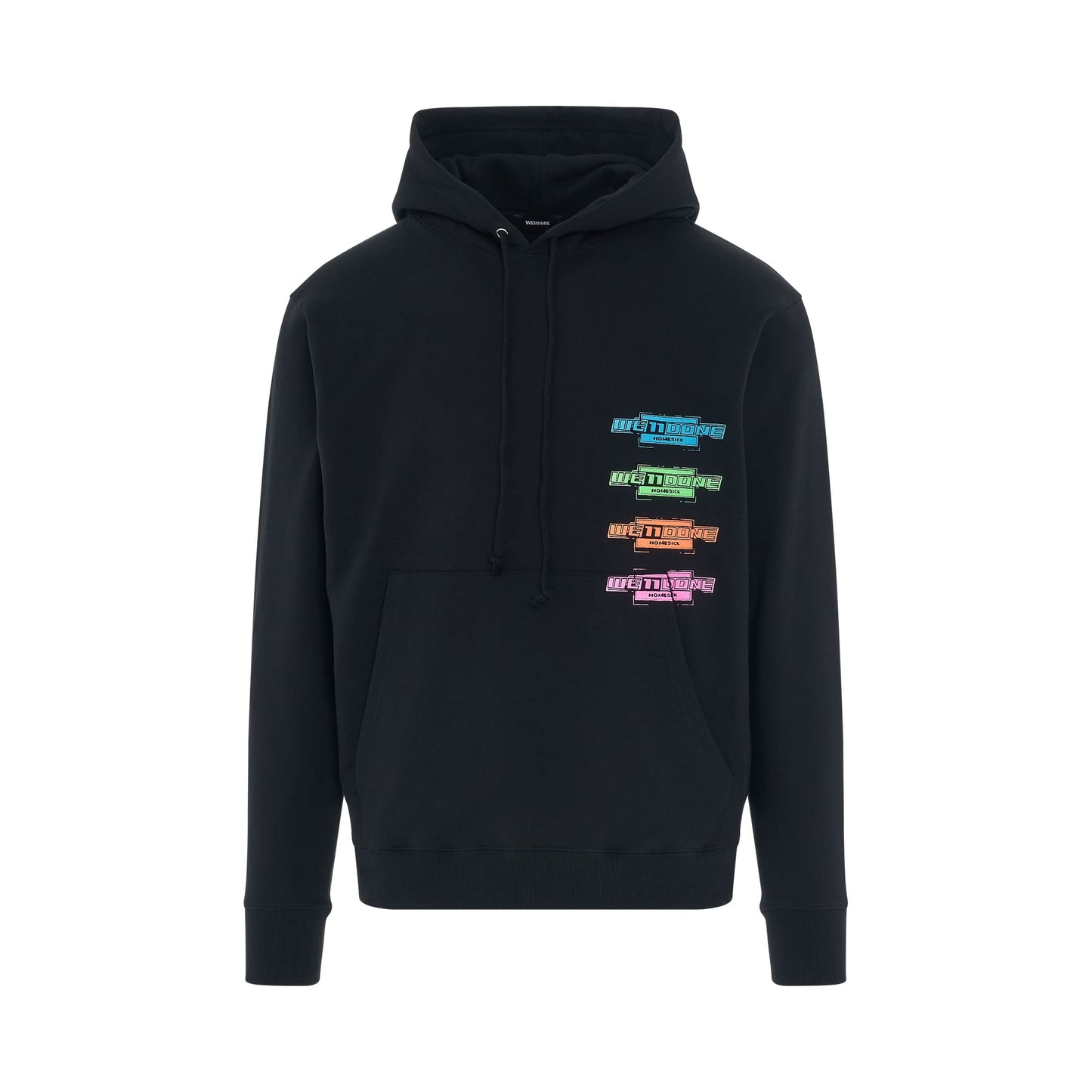 Multi Colour Logo Hoodie in Black