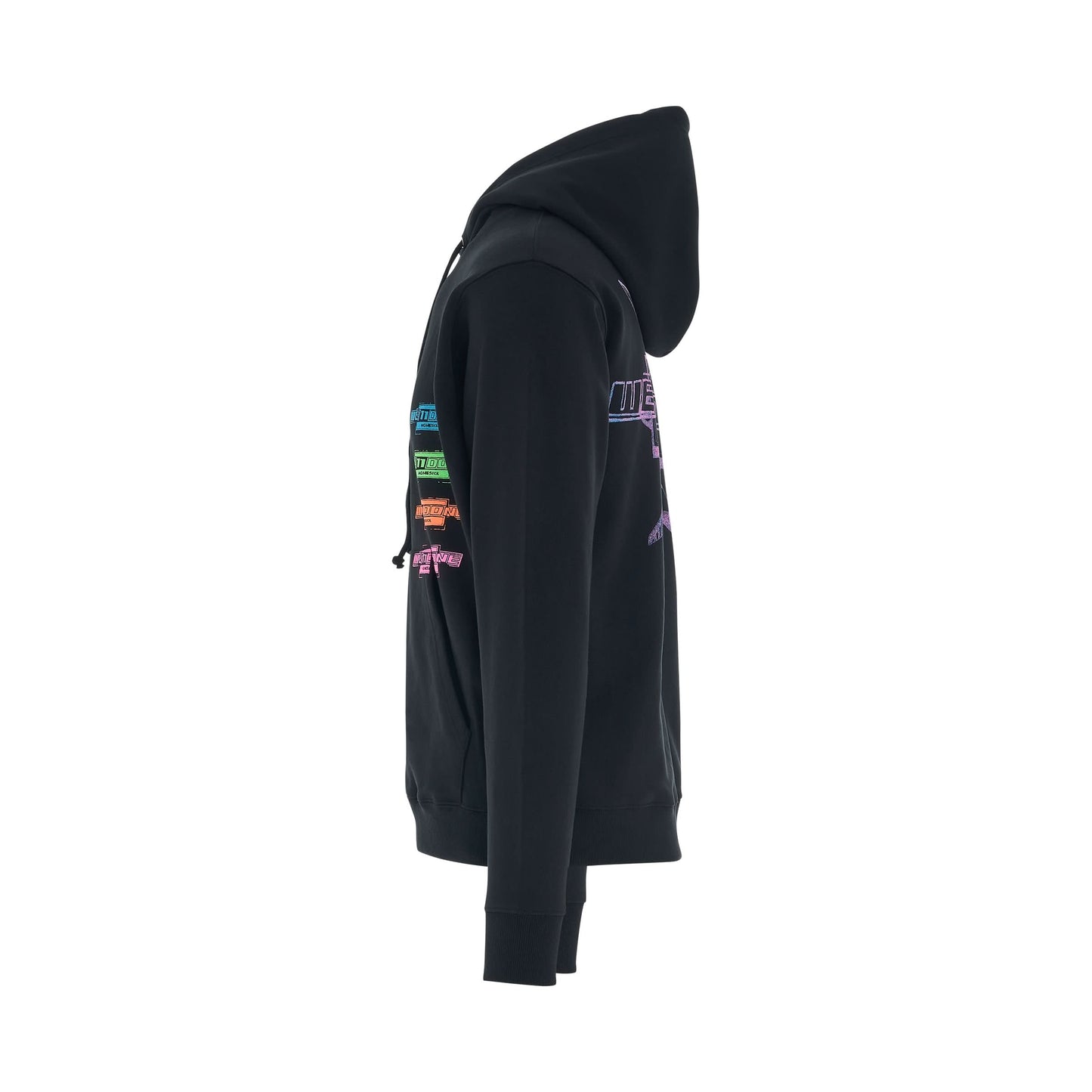 Multi Colour Logo Hoodie in Black