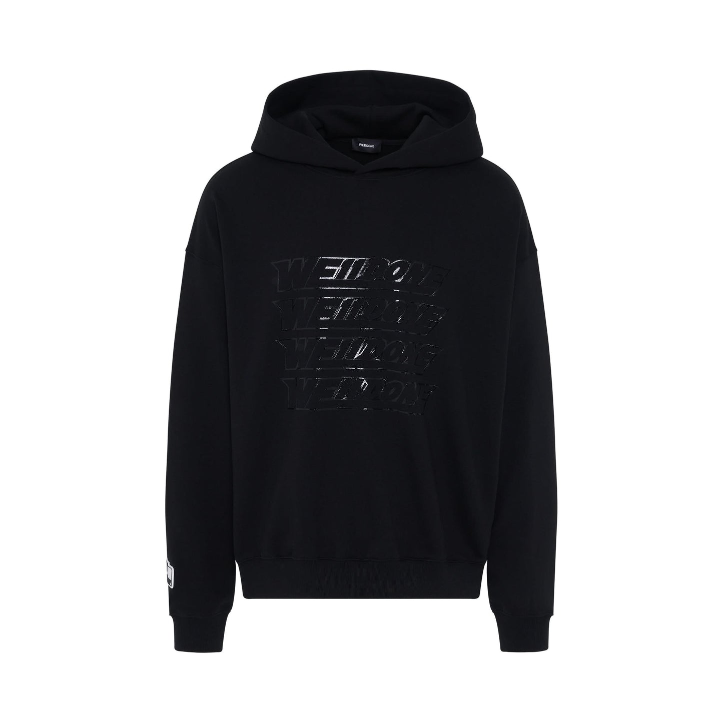 Simple Front Logo Hoodie in Black