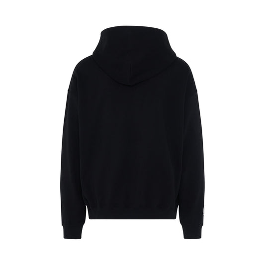 Simple Front Logo Hoodie in Black