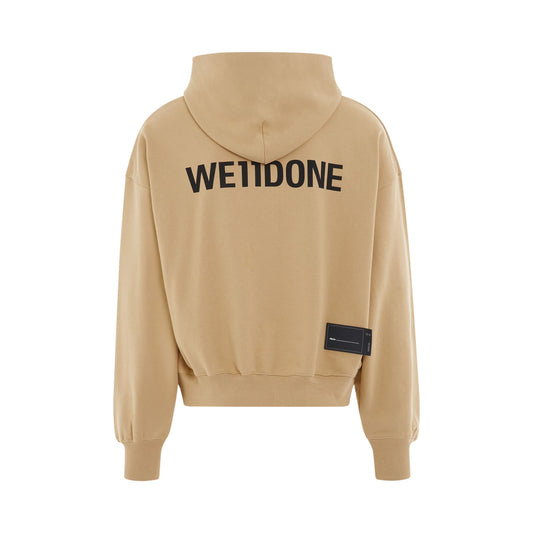 Back Basic Logo Hoodie in Beige