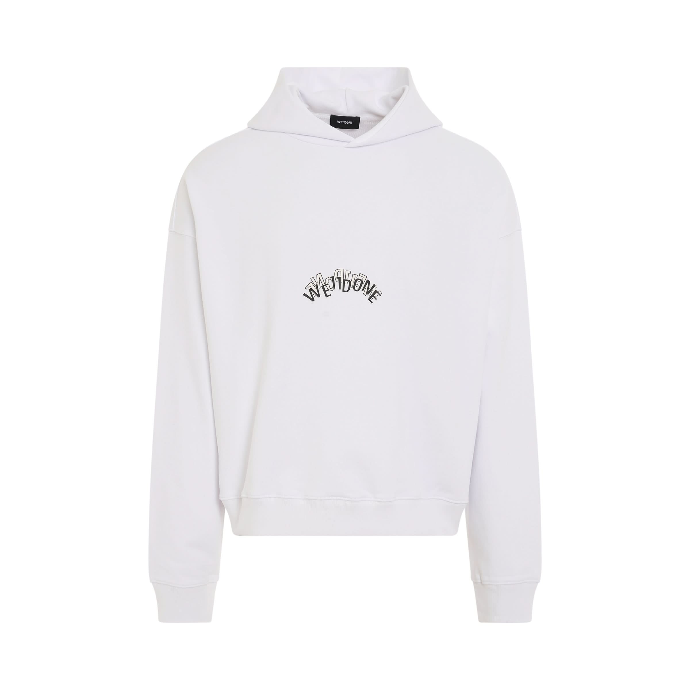 Layered Logo Hoodie in White