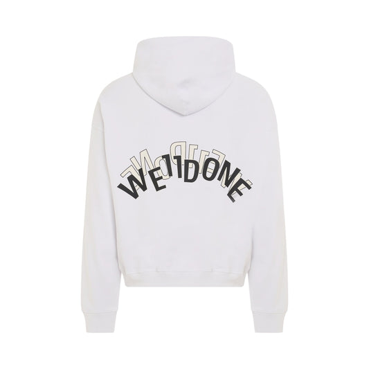 Layered Logo Hoodie in White