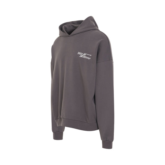 Diagonal Logo Hoodie in Charcoal