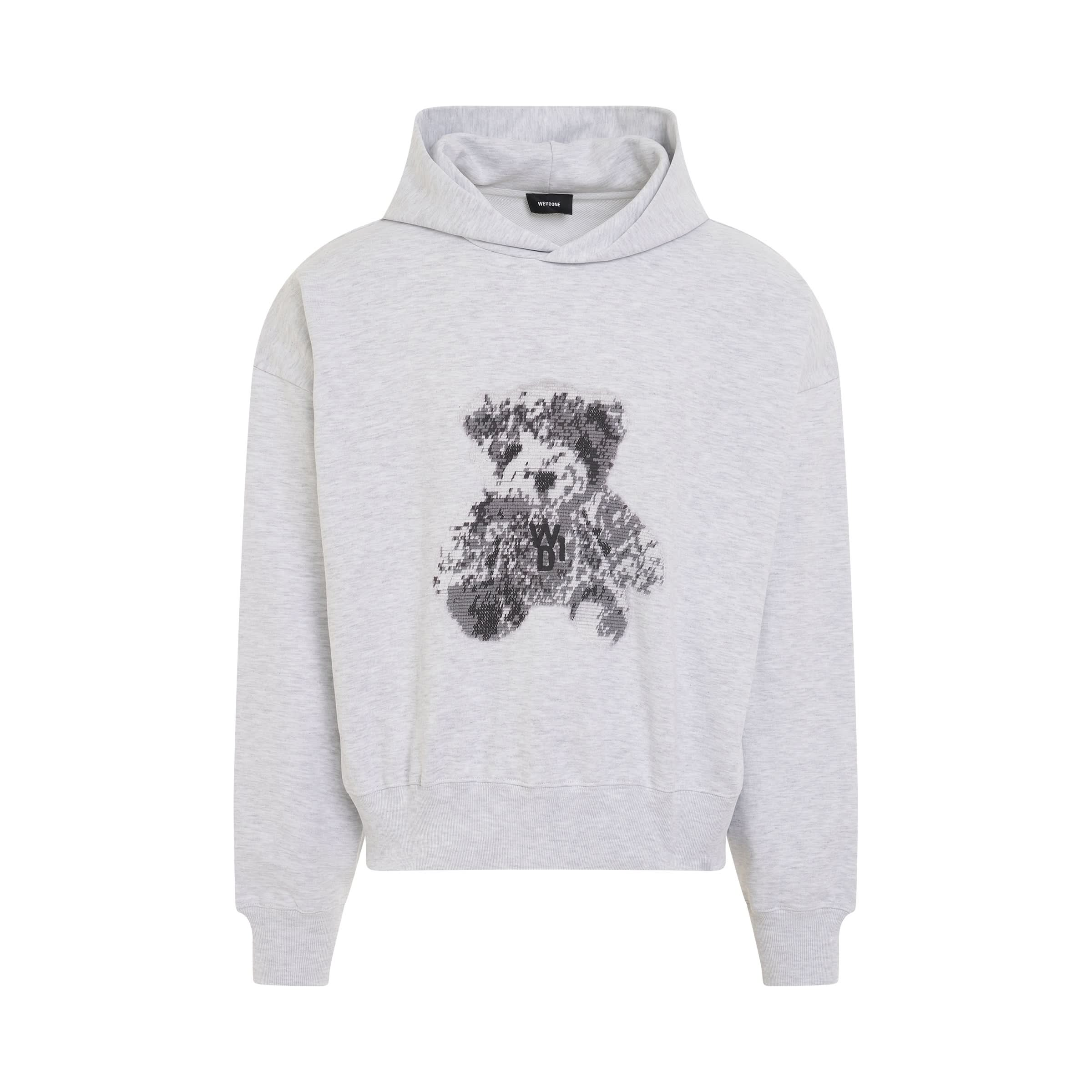 New Teddy Back Logo Hoodie in Grey