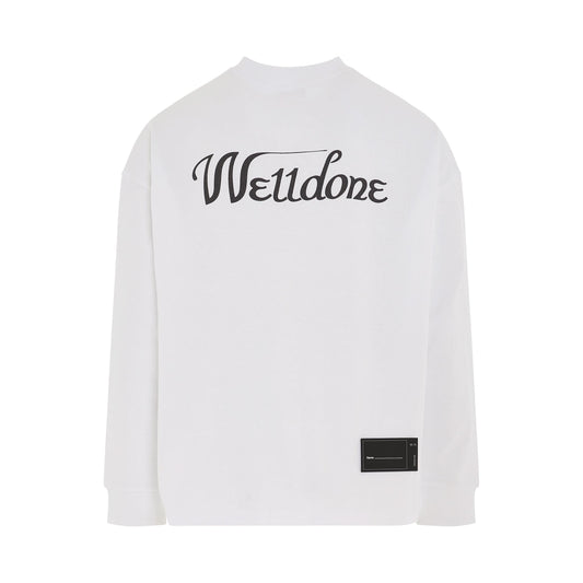 Logo Oversize Fit Sweatshirt in White