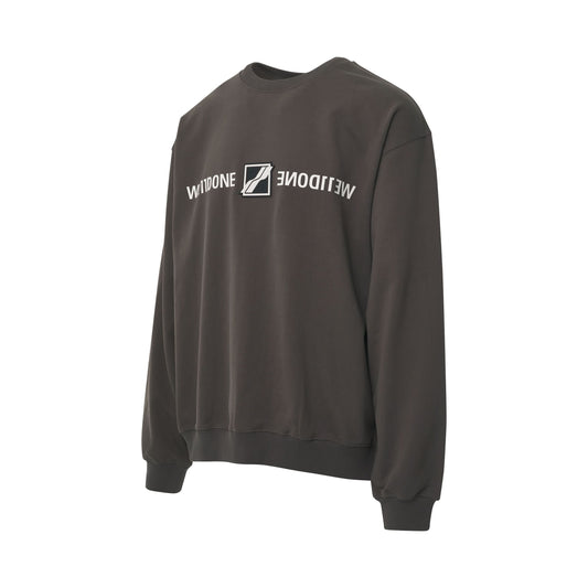 Patched Mirror Logo Sweatshirt in Charcoal