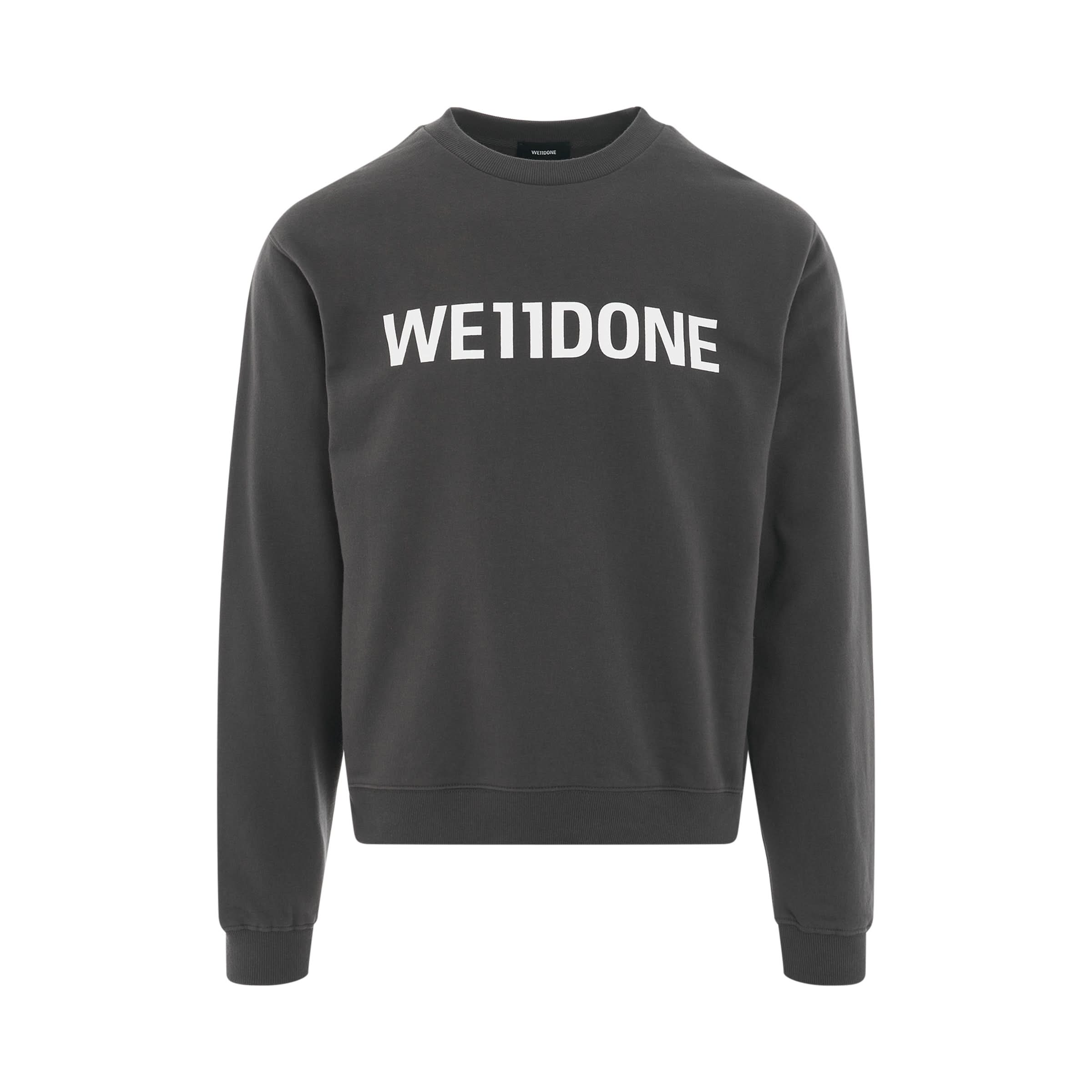 Basic Logo Fitted Sweatshirt in Charcoal