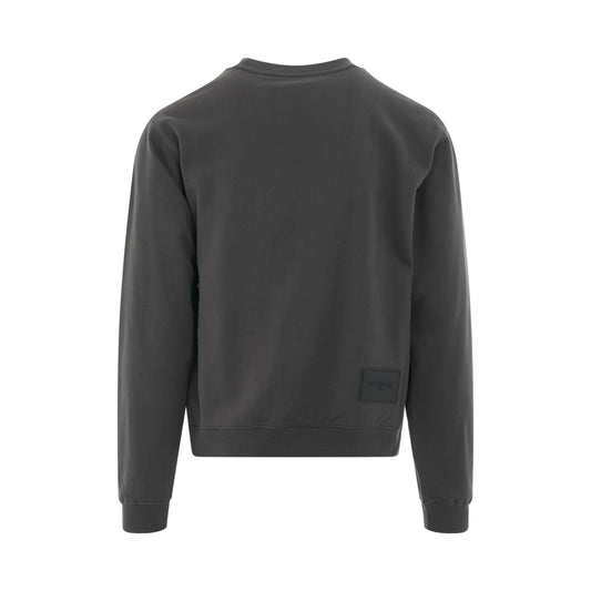 Basic Logo Fitted Sweatshirt in Charcoal